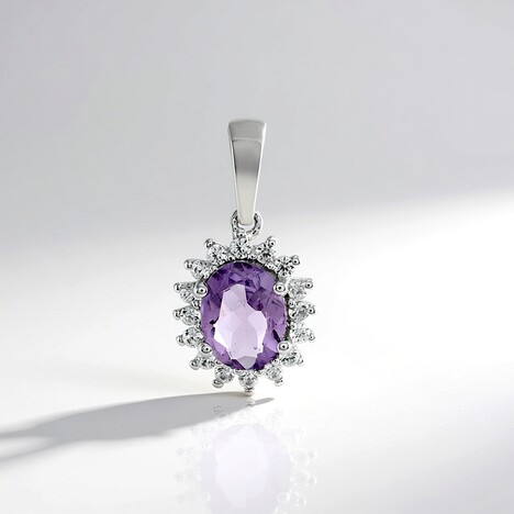 Ciondolo in argento con Ametista Rose de France