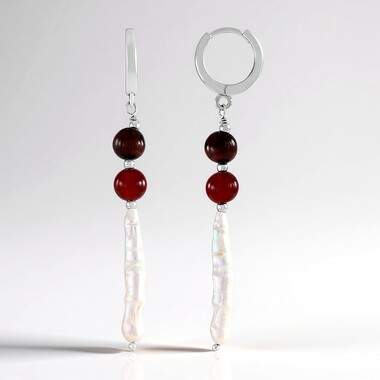 White Freshwater Pearl Silver Earrings (Riya)