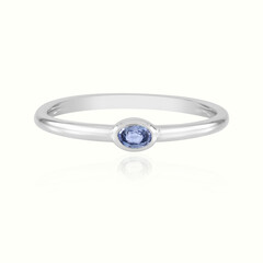 Anillo en plata con Zafiro azul Ceylon