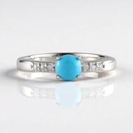 Zilveren ring met een Sleeping Beauty Turkoois (Faszination Türkis)