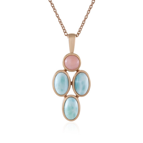 Zilveren halsketting met larimaren (KM by Juwelo)