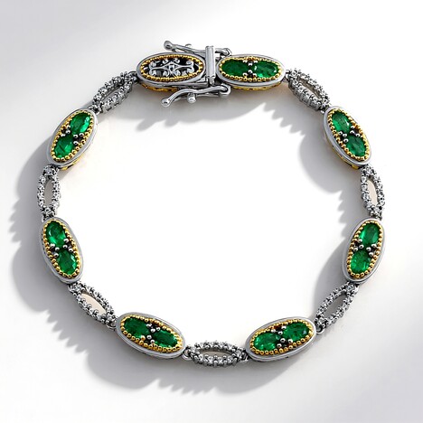 Bracciale in argento con Smeraldo Zambia (Gems en Vogue)