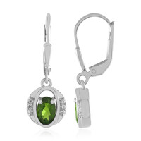 Boucles d'oreilles en argent et Diopside de Russie
