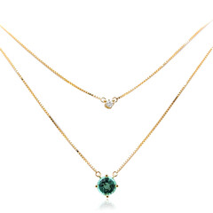 9K Muzo Colombian Emerald Gold Necklace (de Melo)