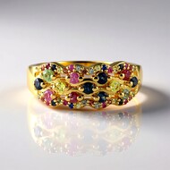 Bague en argent et Saphir bleu
