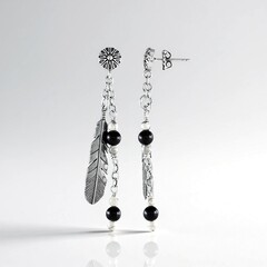 Orecchini in argento con Onice Nero (Desert Chic)
