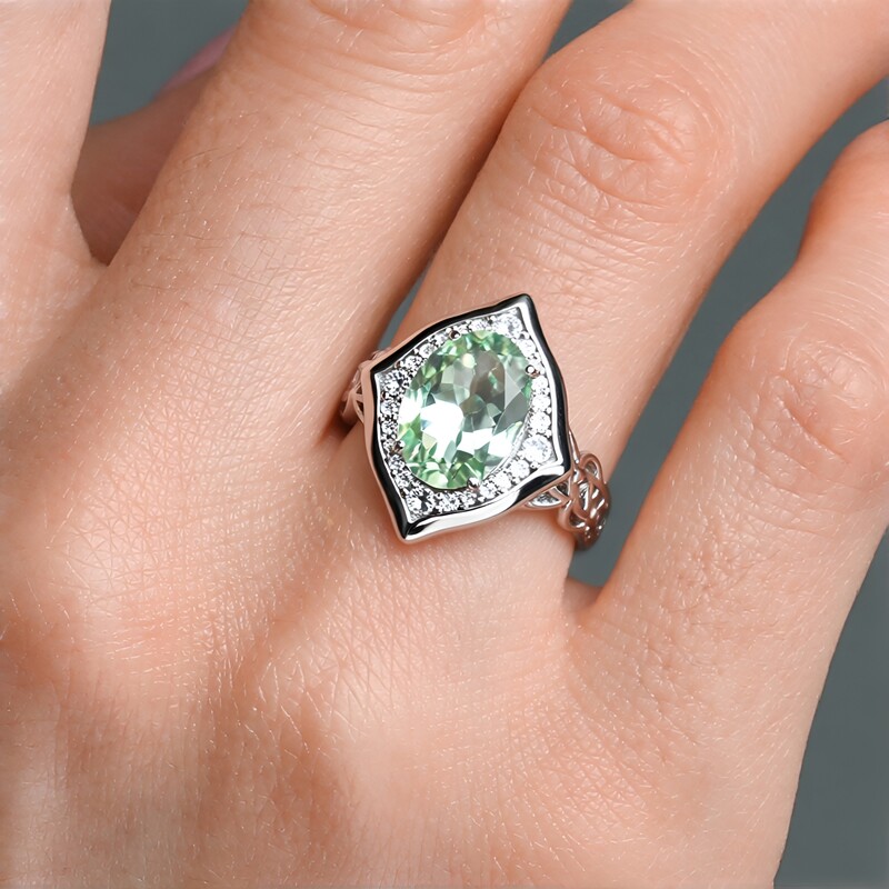 Grüner Amethyst-Silberring (Dallas Prince Designs)