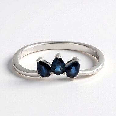 Anillo en oro con Zafiro azul Ceylon (CIRARI)