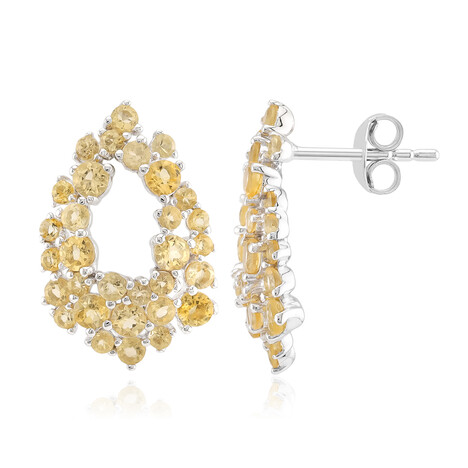 Boucles d'oreilles en argent et Citrine