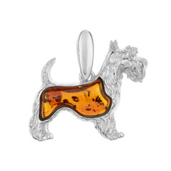Ciondolo in argento con Ambra Baltica Cognac