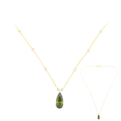 Collana in oro con Sfalerite Bulgara Verde (de Melo)
