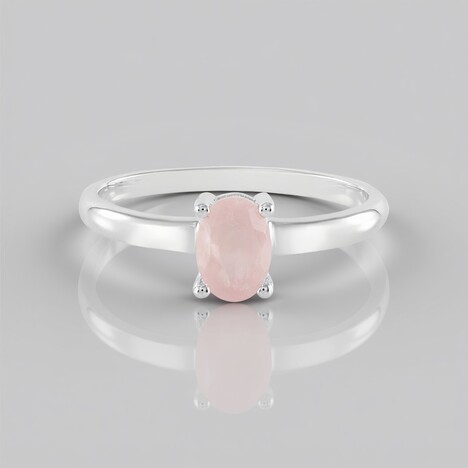 Anello in argento con Quarzo Rosa