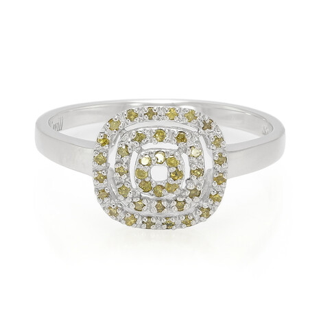 Fancy Diamond Silver Ring