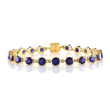 Blauer Saphir-Silberarmband
