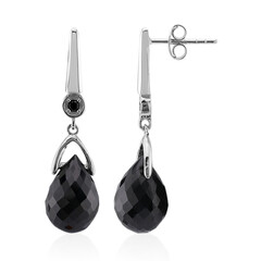 Black Spinel Silver Earrings
