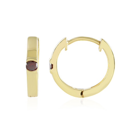 Roter I3 Brillant-Silberohrringe