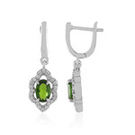 Boucles d'oreilles en argent et Diopside de Russie