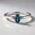 Anello in argento con Cianite Blu Foglia di Tè