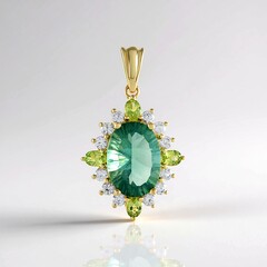 Ciondolo in argento con Fluorite Verde