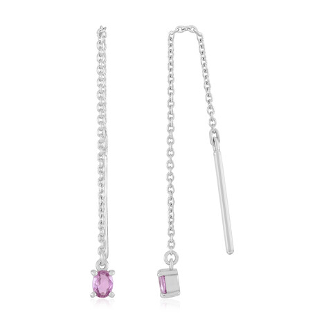 Orecchini in argento con Zaffiro Ceylon Rosa