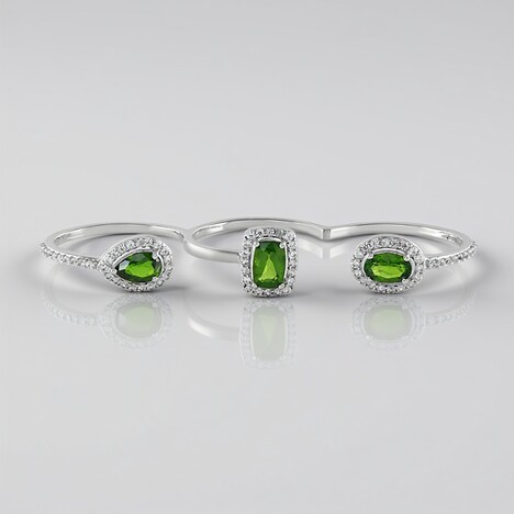 Anello in argento con Diopside Russo (de Melo)