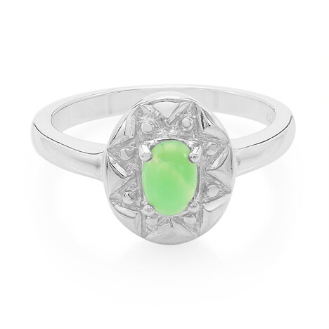 Zilveren ring met een keizerlijk chrysopraas
