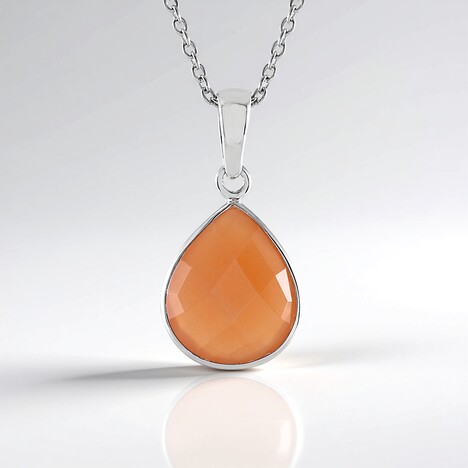 Collana in argento con Pietra di Luna Pesca