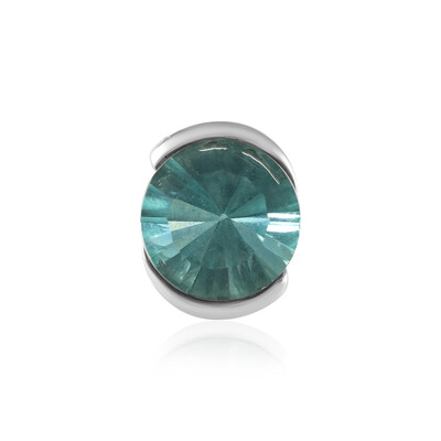 Petrolfarbener Fluorit-Silberanhänger (MONOSONO COLLECTION)