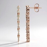 Boucles d'oreilles en argent et Diamant rose de France VS1 d'Argyle (Annette)