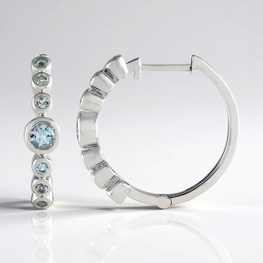 Brazilian Aquamarine Silver Earrings