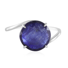 Anello in platino con Zaffiro Blu del Madagascar