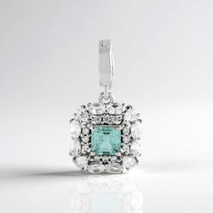 Ciondolo in argento con Smeraldo Color Paraiba