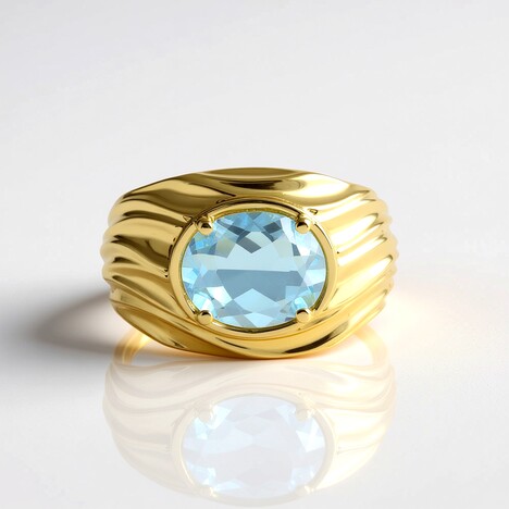 Anello in argento con Topazio Blu Cielo (Adela Silber)