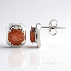 Orecchini in argento con Pietra del Sole dell'Oregon