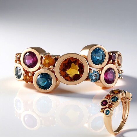 Anello in argento con Granato Essonite (KM by Juwelo)