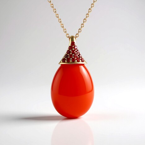Collana in argento con Corniola (KM by Juwelo)