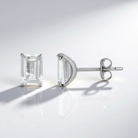 Boucles d'oreilles en argent et Topaze blanche