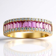 Anello in oro con Zaffiro Ceylon Rosa