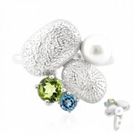 Zilveren ring met een Witte zoetwater kweekparel