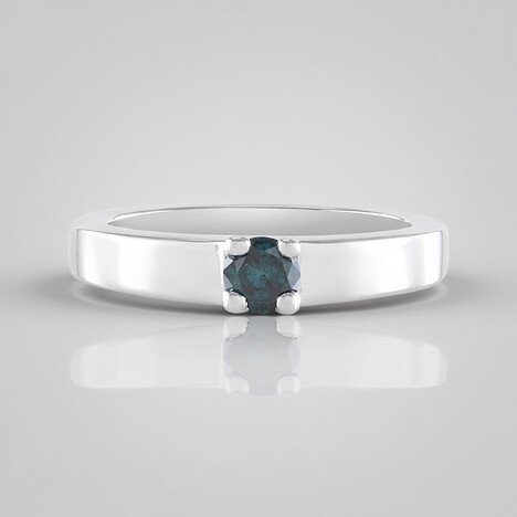 Anello in argento con Diamante Blu I2