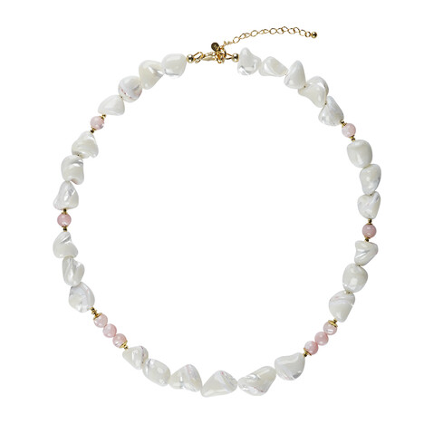 Perlmutt-Silberhalskette