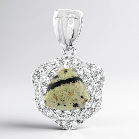 Ciondolo in argento con Diaspro Dalmata