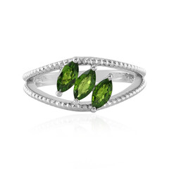 Anello in argento con Diopside Russo