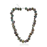 Collana in argento con Perla d'Acqua Dolce Keshi Nera (TPC)