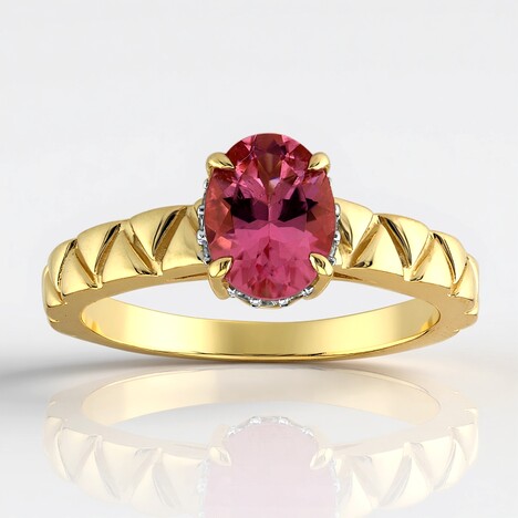 Anello in oro con Tormalina Rosa Californiana (Remy Rotenier)