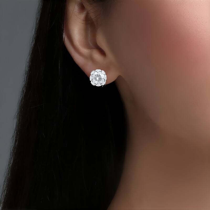 Orecchini in argento con Topazio Bianco (de Melo)