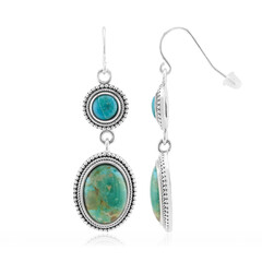 Pendientes en plata con Turquesa verde Mohave Kingman (Jones Lee)