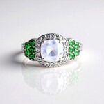 Bague en argent et Quartz bleu lunaire