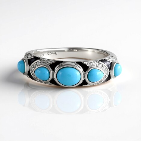 Anello in argento con Turchese Sleeping Beauty (Faszination Türkis)