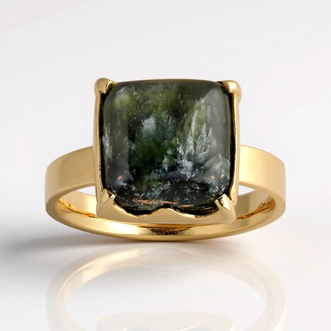 Anello in argento con Serafinite (Bali Barong)